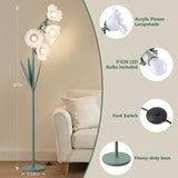 5 Light Flower Floor Lamp,3 Color Temperatures, LED Arc Floor Lamp with Foot Switch,Cute Floral Standing Lamp