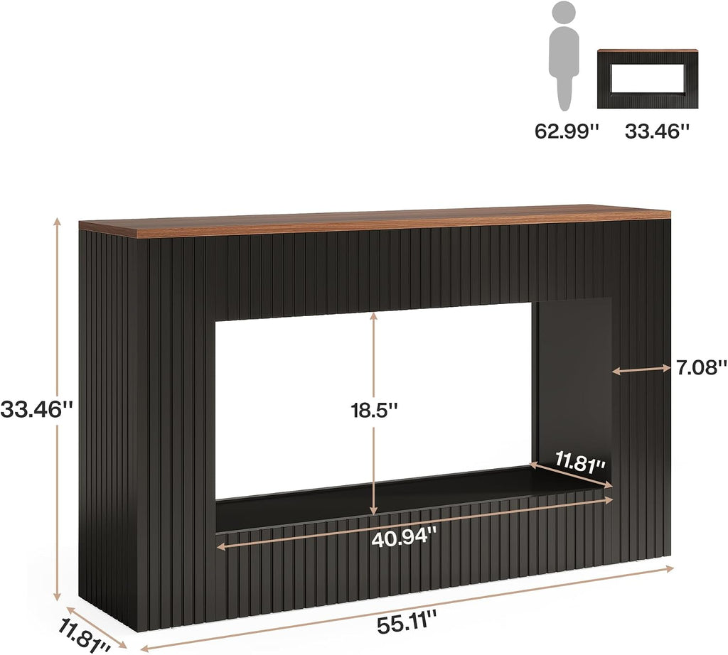 Modern Console Table, 55-Inch Wood Entryway Table with Storage, Narrow Long Sofa Table Behind Couch Table , Foyer