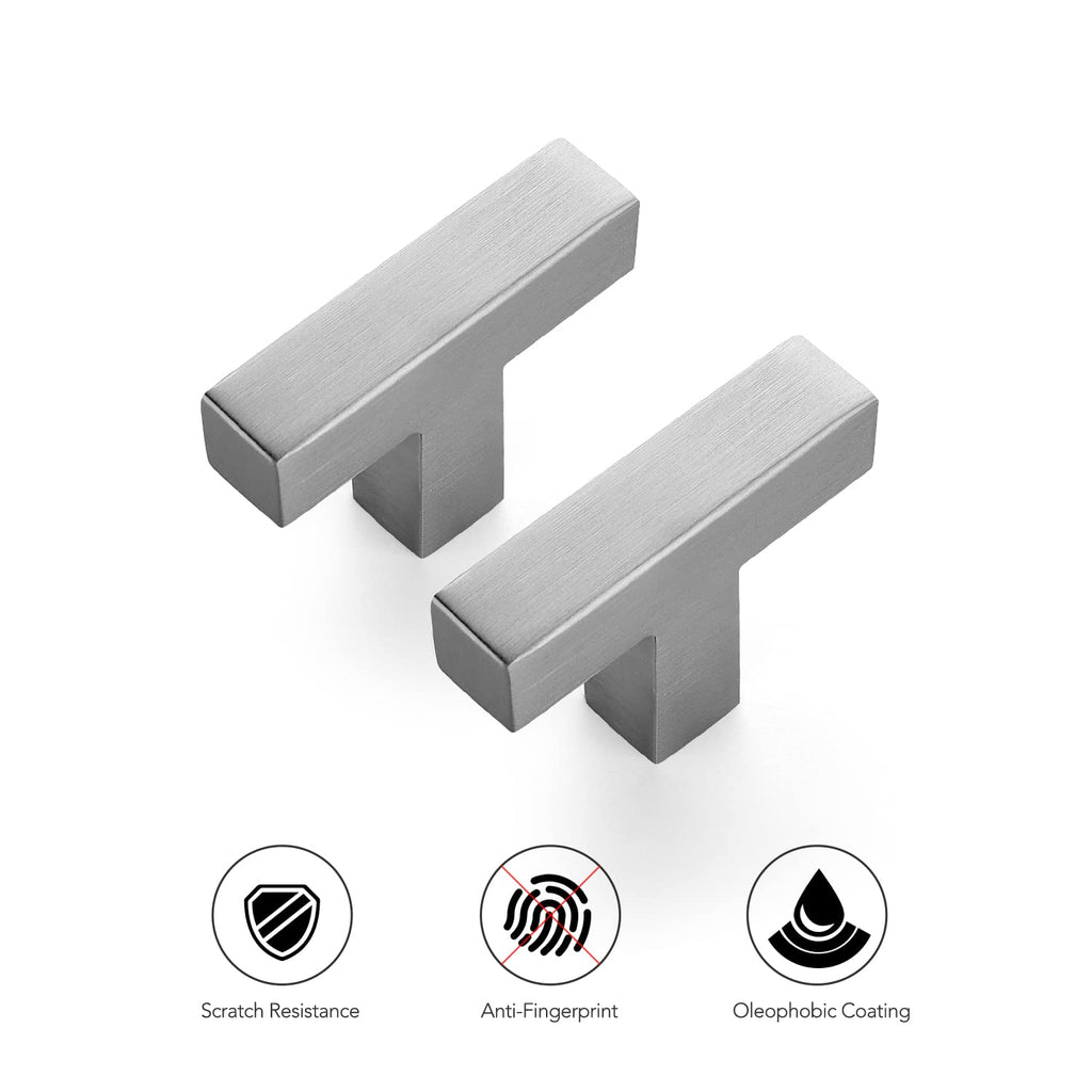 Brushed Nickel Square Cabinet Handles & Pulls,2 Inch Length,18 Pack
