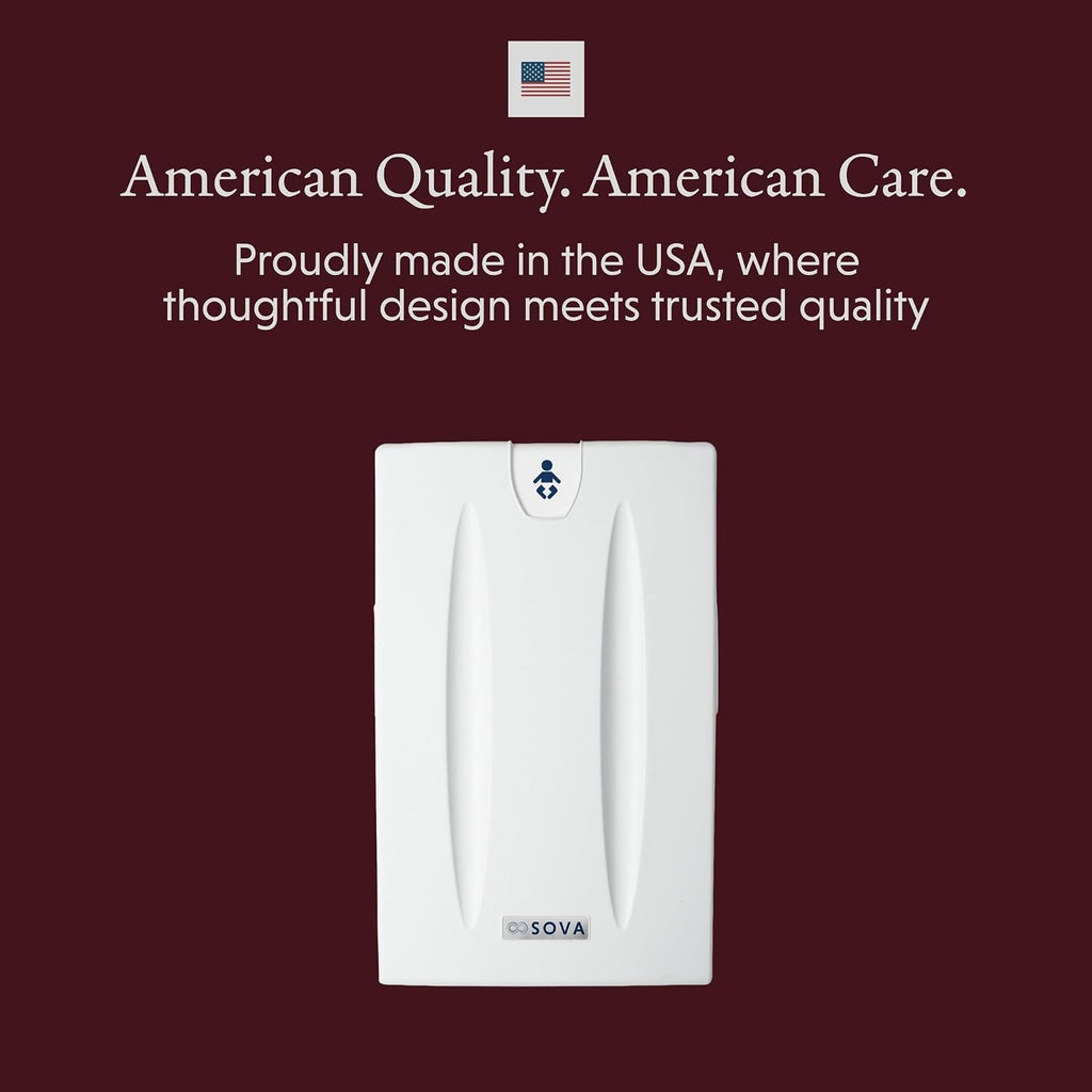 Origin Vertical Baby Changing Station, Surface Mount, Light Gray | Slim vertical wall-mount HDPE; steel hinge;
