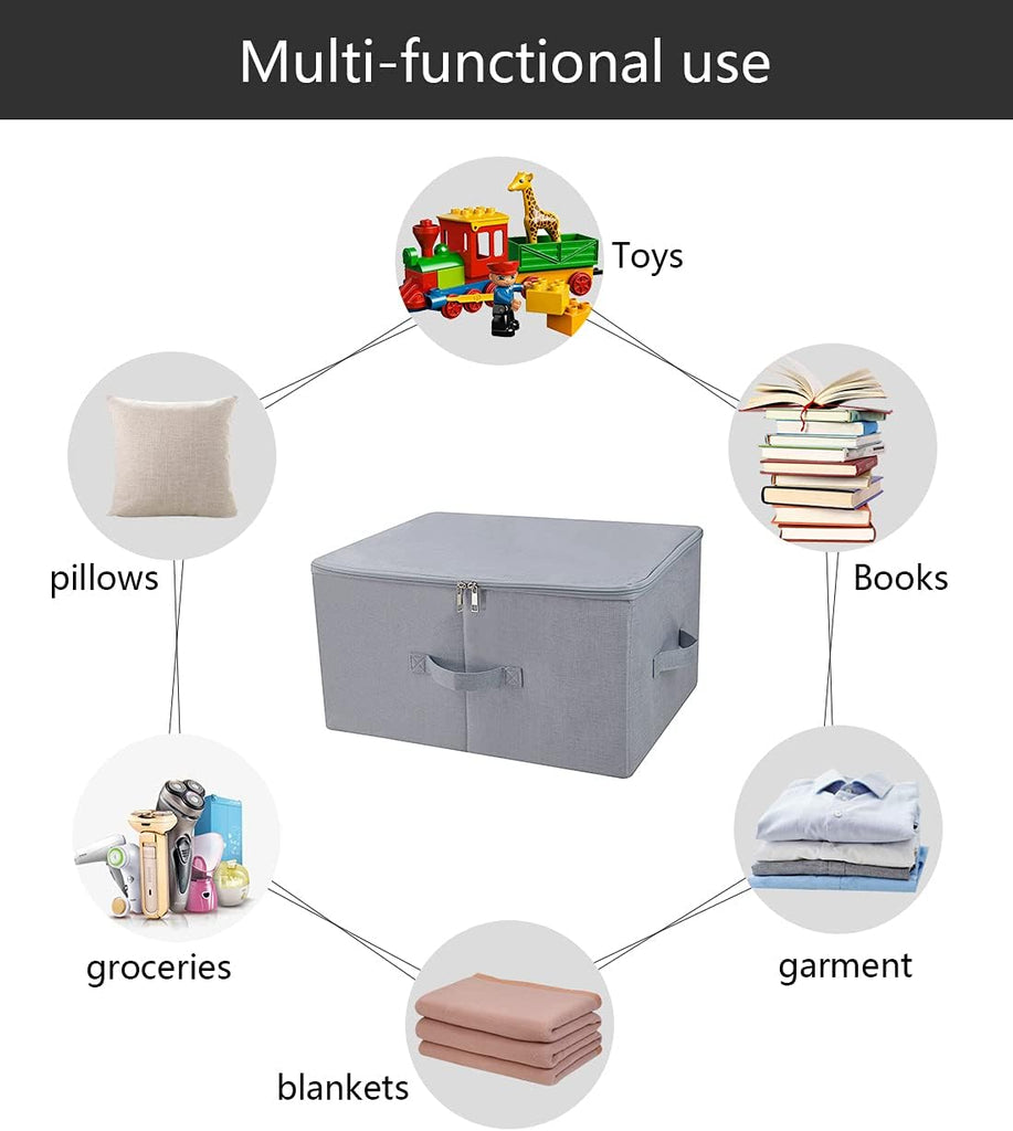 17.6 X 13.6 X 9.7",Folding Closet Clothes Storage Boxes with Zip Lid, 2 PCS | 17.6"x 13.6"x 9.7", drawer Cubes
