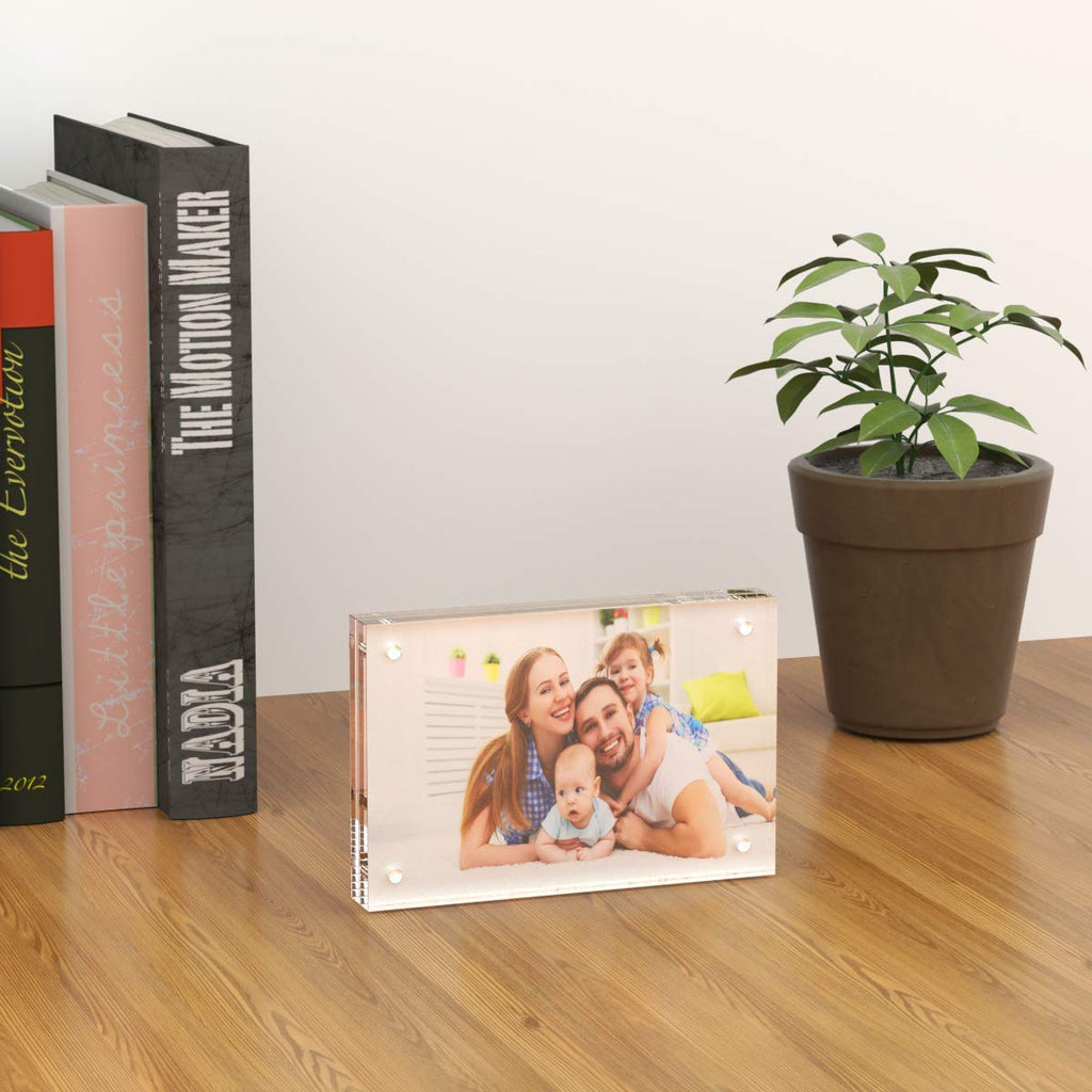 4x6 Acrylic Picture Frames 3 Pack, Clear Picture Frames, 20% Thicker