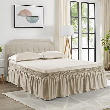 Taupe Wrap Around Bed Skirt, 18" Drop