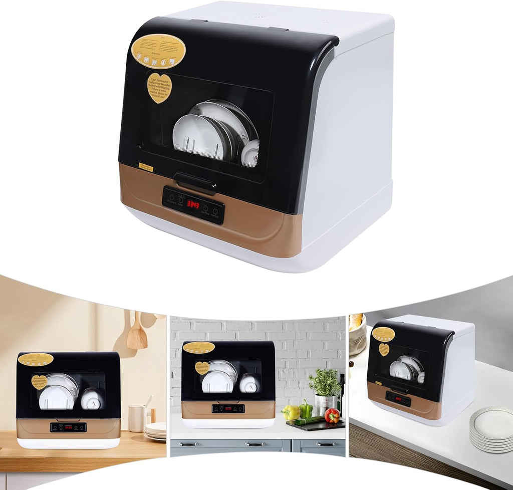 Portable Mini Countertop Dishwasher Automatic Dishwasher Air Dry Dishwasher Mini Dish Washer 7.8L/2gal Built-in Water