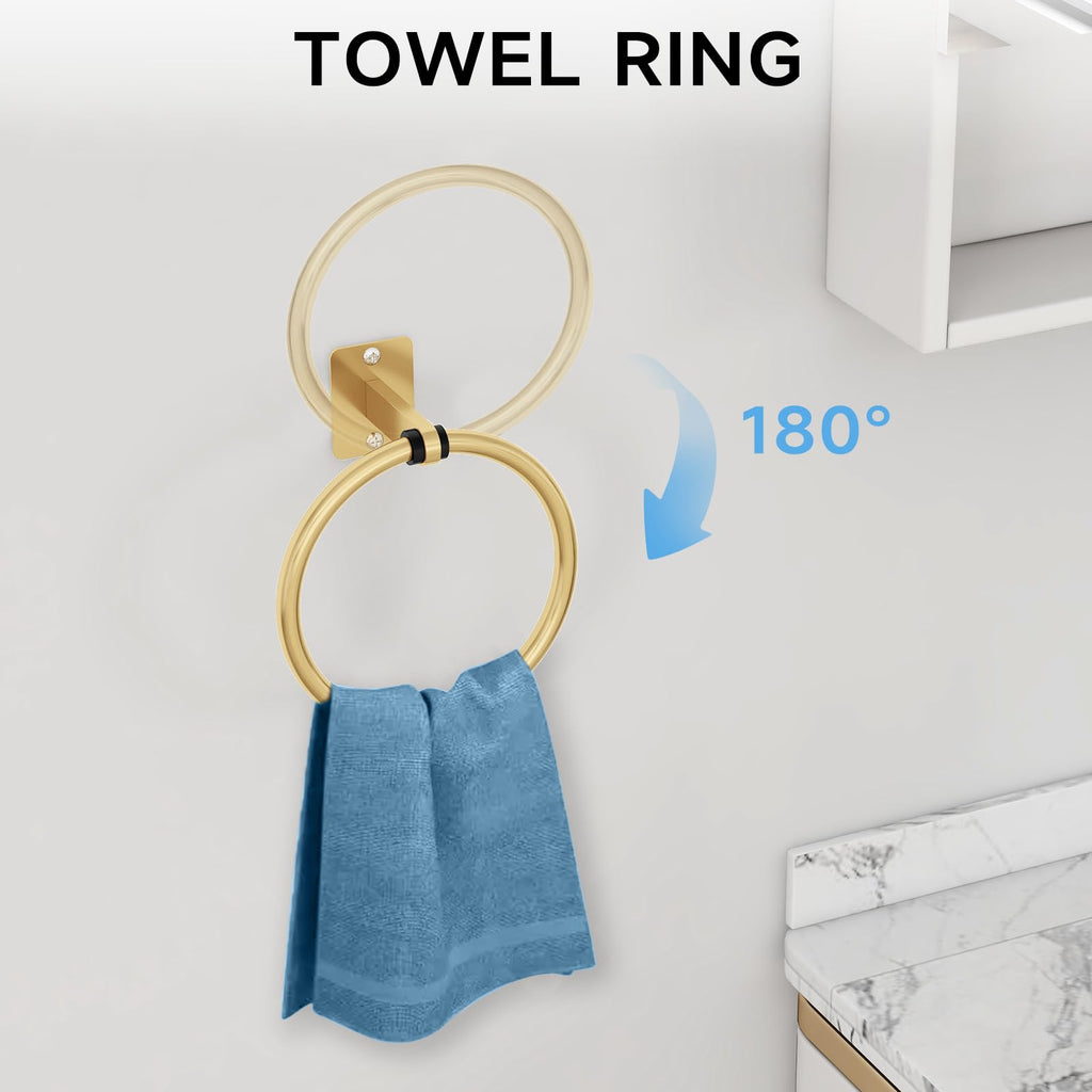 Bathroom Accessories Set, 4-Piece Gold Bathroom Hardware Set