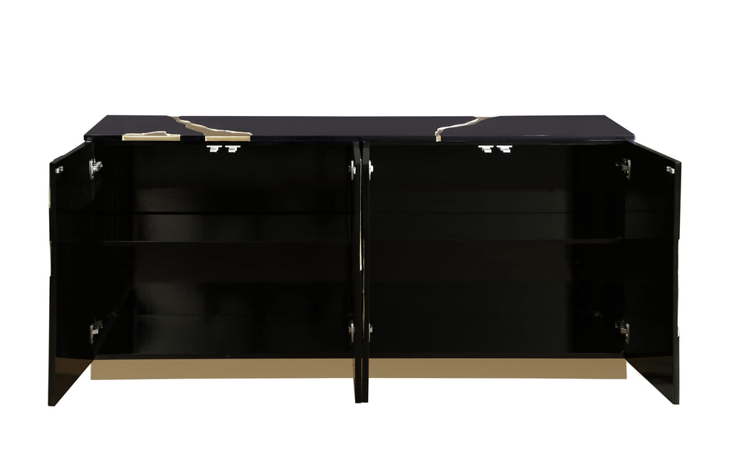 Taylor 66" High Gloss Lacquer Sideboard - Black