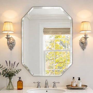 Silver Wall Mirror-Beveled Edge Frameless 24X36inch Rectangle Mirrors