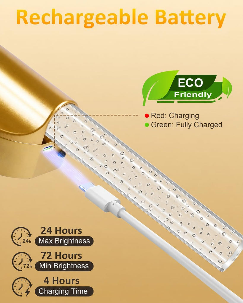 Peel and Stick on Wall Sconce set of 2 Wireless Battery Operated Wall Light | Rechargeable Gold No Drill Magnetic