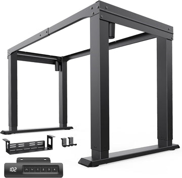 4-Leg Dual Motor Electric Standing Desk Frame, Black Frame Only