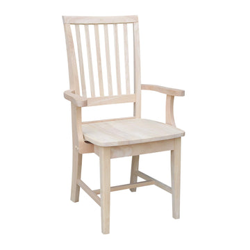 Mission Arm Chair, Solid Wood, Unfinished