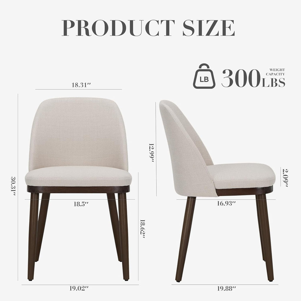 Upholstered Dining Chairs Set of 2, Modern Kitchen Chairs with Back