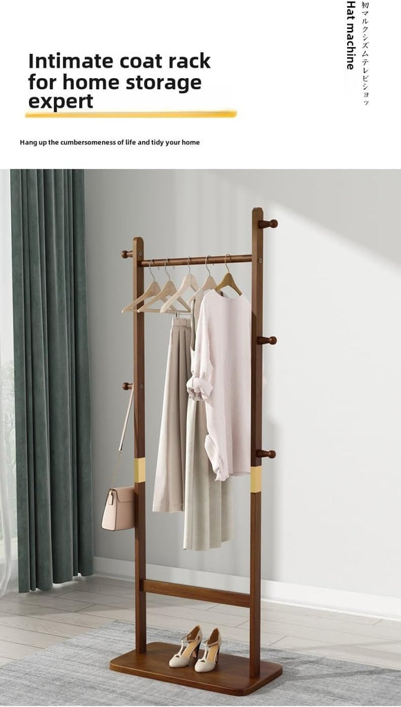 Solid Wood Coat Rack with Dimensions 23.6 x 11 x 64.1 Inches, Environmentally Friendly, Easy to Assemble, Ideal Spaces