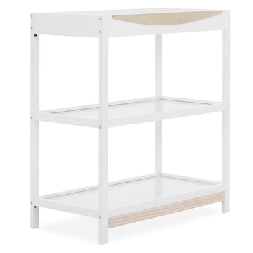 Baby Changing Table - Compact Modern Changing Station with 2 Open Shelves, New Zealand Pinewood