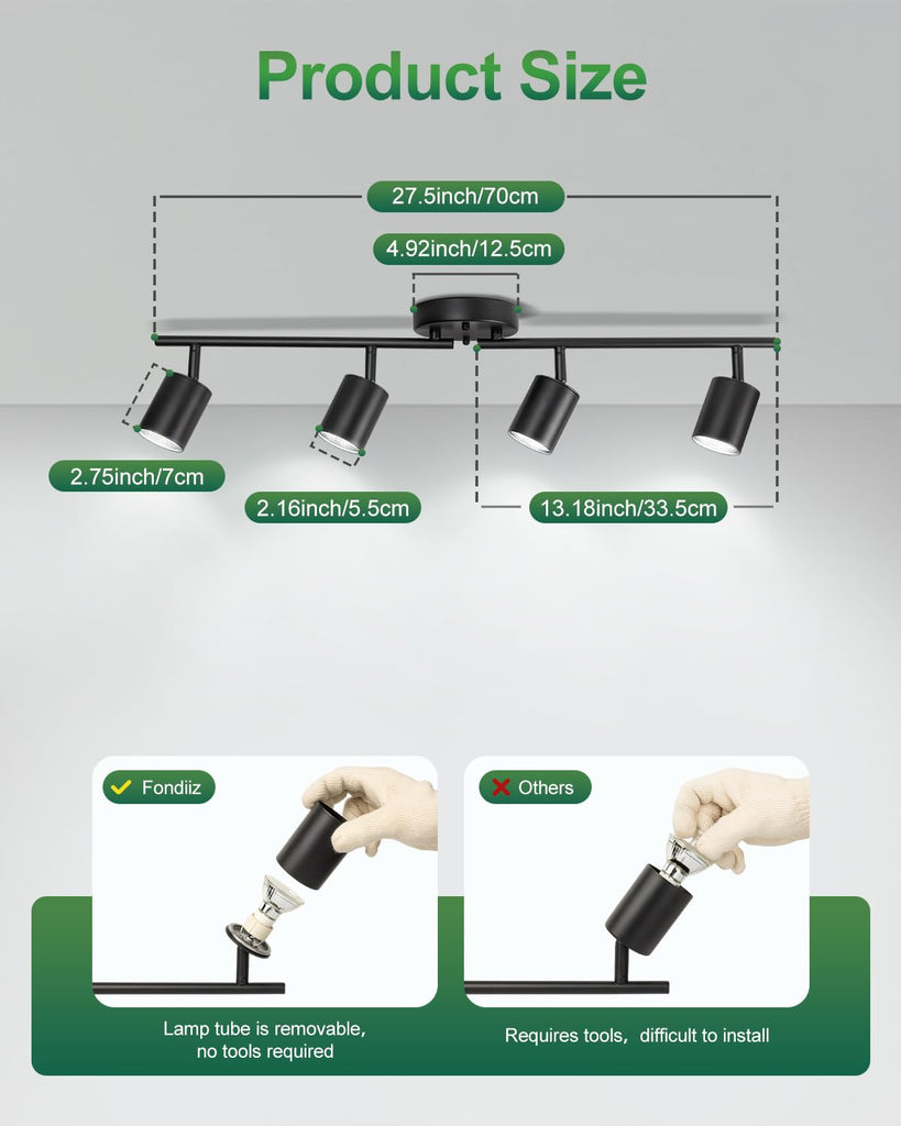 4 Ways Black Track Lighting Fixtures Ceiling Gu10 Bulb Not Included