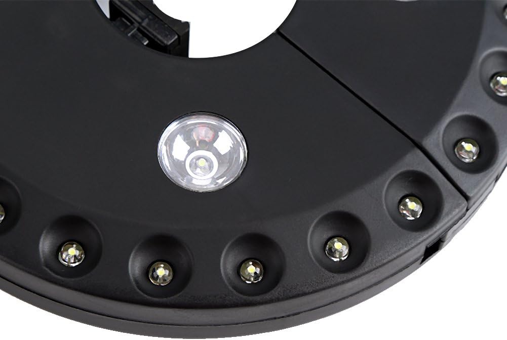Outdoor Umbrella Pole 28 LED Light with Three Lighting Modes Design Night Lamp (Black)