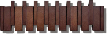 Wall Mounted Coat Rack with Hooks Wooden Wall Mount Piano Key Coat Rack 8 Hooks Solid Wood Coat Rack Wall Mount (22")