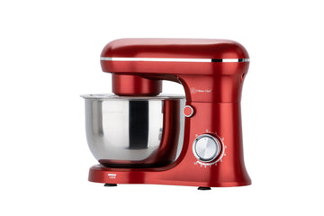 Retro Electric Stand Mixer, 4.75 Quart / 4.5L, 8 Speeds with Whisk, Dough Hook, Flat Beater Attachments, Splash Guard