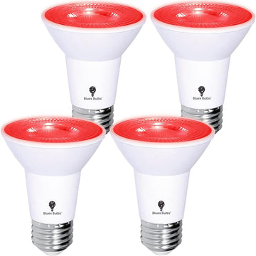 BlueX LED PAR20 Flood Red Light Bulb - 8W (65Watt Equivalent) - Dimmable - E26 Base Red LED Lights, Party
