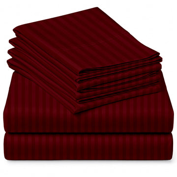 Extra Deep Pocket 6 Piece Cal-King Sheet Set, Hotel Luxury Collection, 100% Egyptian Cotton, 21" Deep Fitted Sheet
