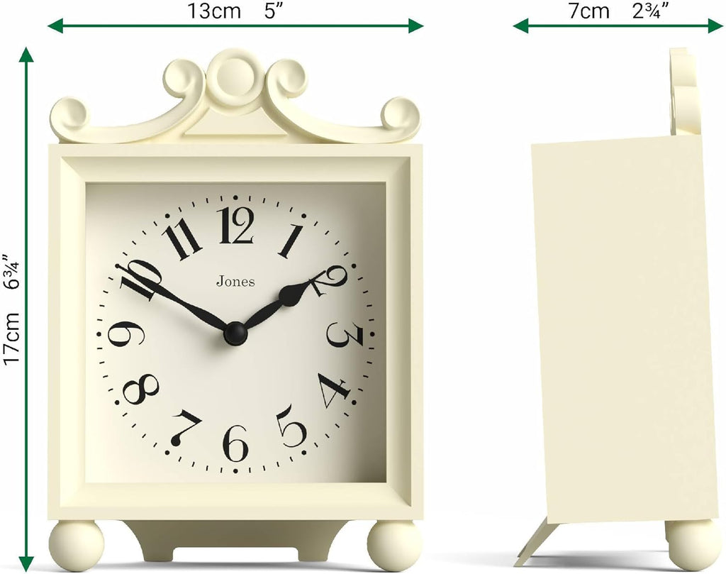 CLOCKS Parlour Mantel Clock | Small Classic Carriage Clock | Cream | Elegant Square Decorative case