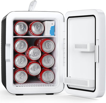 Compact Mini Fridge, 10L Portable Small Refrigerator, 2.6 Gal Mini Fridge with AC/DC Adapters, Small Cosmetics Cooler