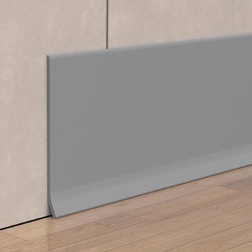 Peel and Stick Vinyl Baseboard Trim, 6 in x 40 ft Vinyl Wall Base, Grey