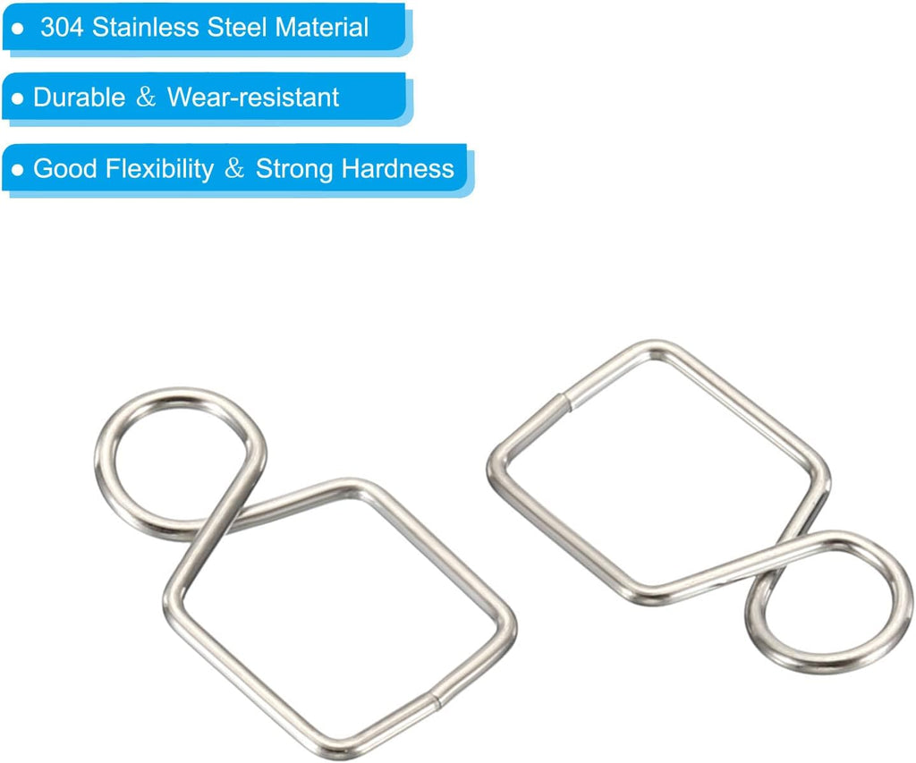 Chandelier Connector Clip, 60 Pack 14mm L x 8mm W Chandelier Stainless Steel Buckle Replacement for DIY Fastening