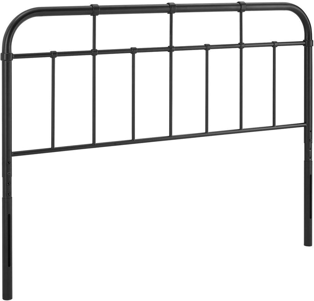 Alessia Modern Farmhouse Metal King Headboard in Black