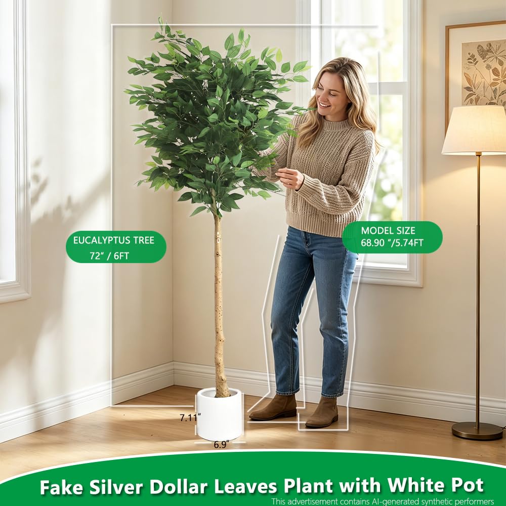Artificial Ficus Tree, 6Ft