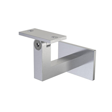 Stainless Steel Handrail Bracket Square for Flat/Curved Bottom Tube Slim Adjustable (Satin Stainless Steel)