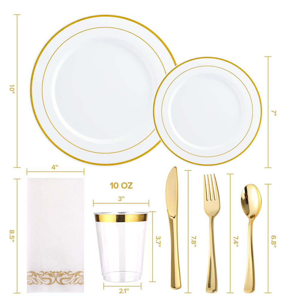 175 Pieces Gold Dinnerware Set for 25 Guests