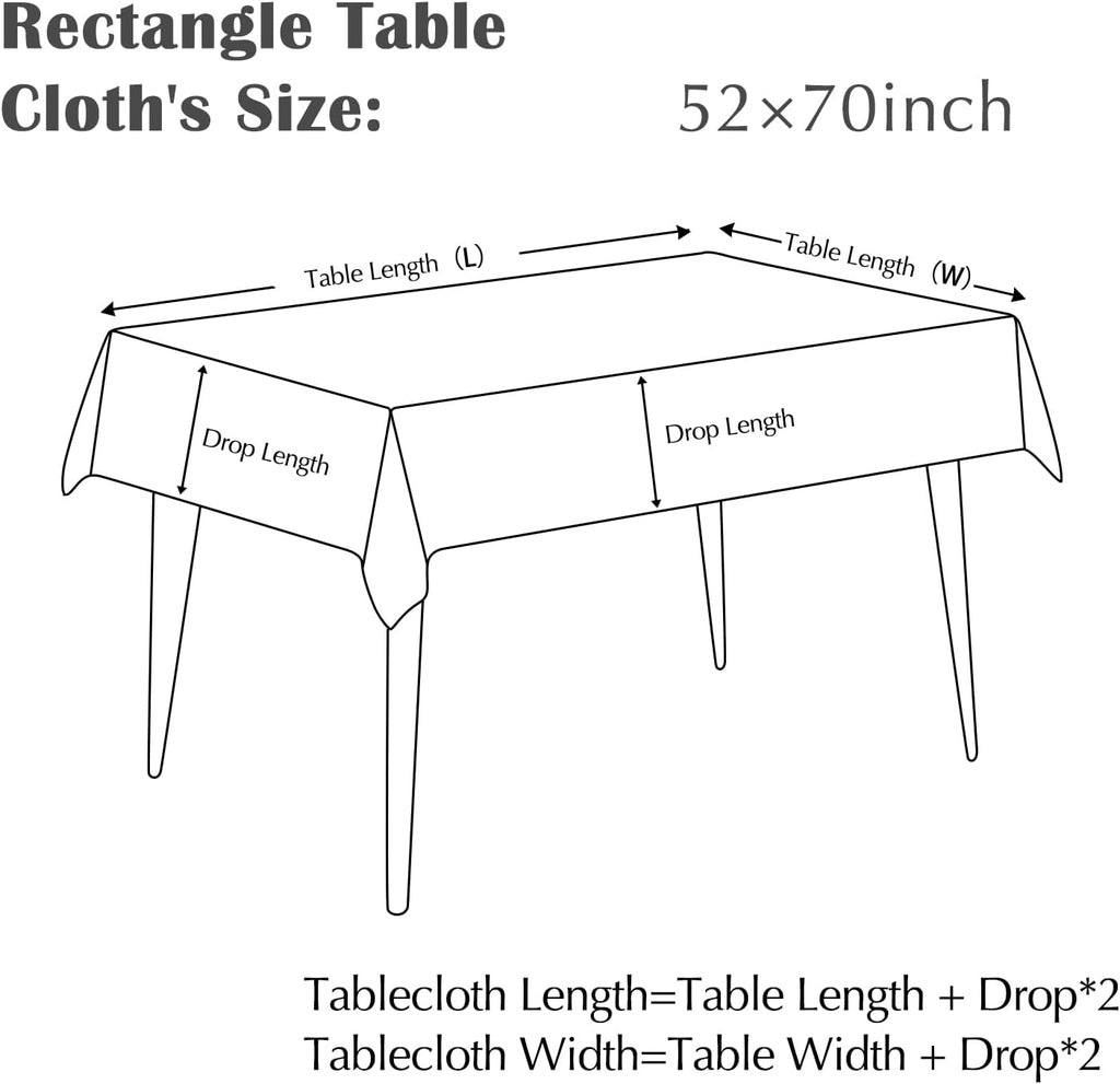 Rectangle Tablecloth - 52 x 70 Inch - Beige Linen Table Cloth - Farmhouse Floral Print Washable Tabl