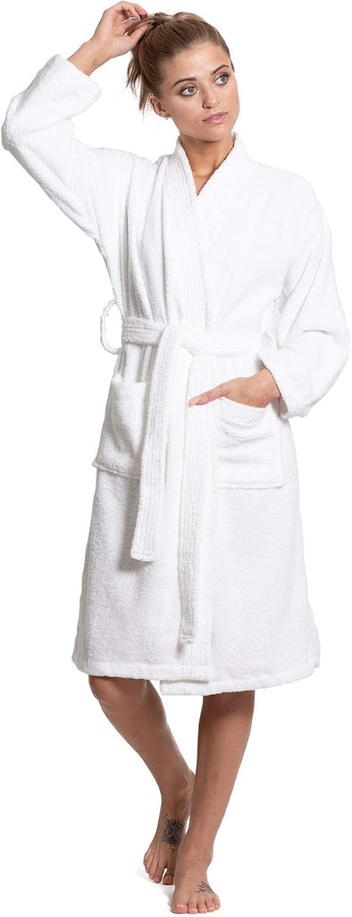 Soft & Absorbent Towel Robe, 100% Cotton Turkish Terry Cloth Kimono Bathrobes for Women