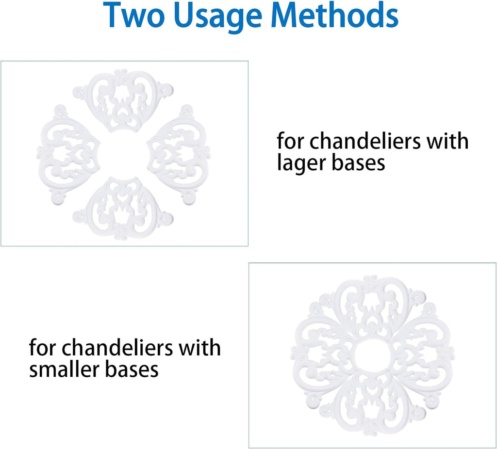 1PCS PU Ceiling Medallion Decorative Ceiling Fan Medallion White Round Home Lighting Living Room Aisle Ceiling