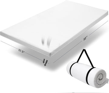 Organic Cotton Covered Toddler Mattress Topper | Ventilated 2-Inch Memory Foam CertiPUR-US Topper Pad, Waterproof &