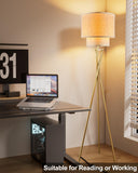 Tripod Floor Lamp, Modern Floor Lamps, Standing Lamp with Dual Drum, E26 Bulb Included, 67.7" Tall Floor Lamp