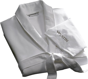 Spa Robe - Soft, Absorbent Microfiber Robe - White Lightweight Hotel Bathrobe - One Size