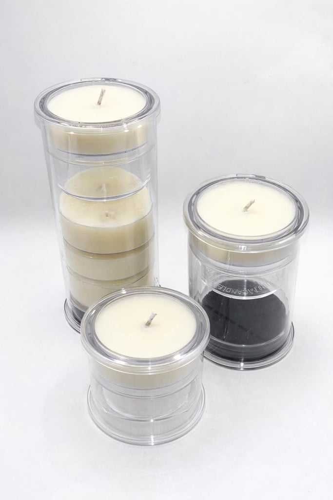Decorative Candle Holder Set of 3, Table Centerpiece Candle Decor Decor Candles, Reusable Pillar Candle Alternative