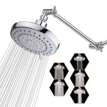 High Pressure Shower Head with 11 IN Adjustable Arm, Rainfall with Shower Arm-Make Water Flow Down Vertically for