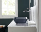 Europea GreyTempered Deco Glass Vessel Bathroom Sink in Grey Transparent Matt | Top Mount Sinks Above Countertop