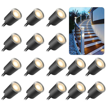 Recessed LED Deck Light Kits with Protecting Shell φ32mm, Outdoor LED Landscape Lighting IP67 Waterproof,12V Low