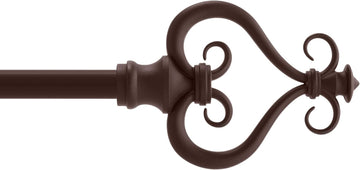 Serena Window Curtain Rod, Chocolate Brown