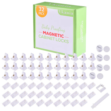 32 Pack Magnetic Cabinet Locks Child Safety
