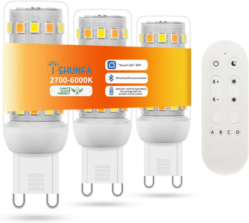 Smart G9 LED Bulbs, 3 Pack with Remote