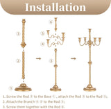 Gold Floor Candelabra Candle Holder for Centerpiece - Tall 5 Arm Candlesticks Holders Metal Taper Candle Holder for