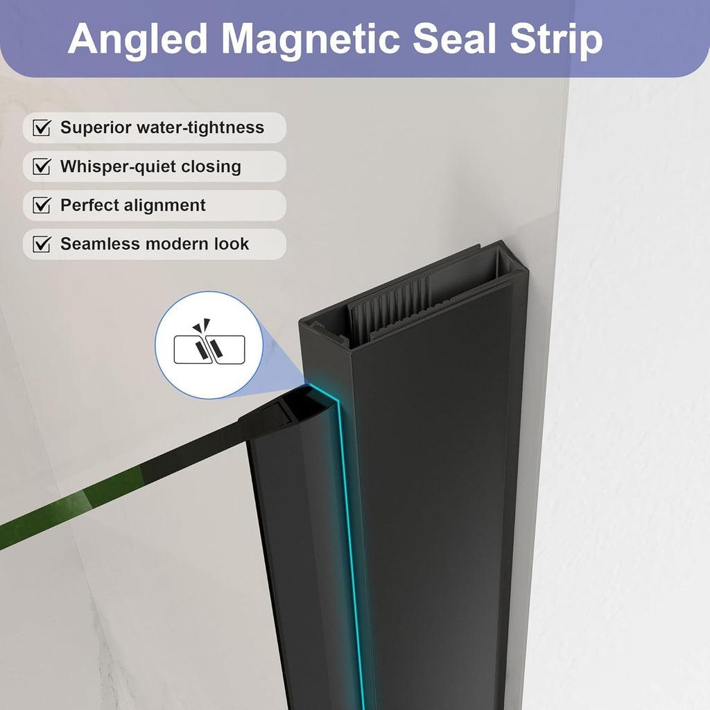 Frameless Pivot Shower Door 36"-38" W x 72" H