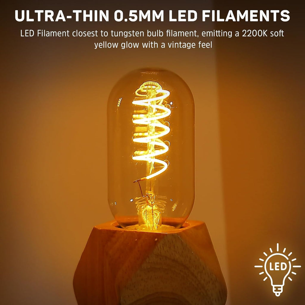 Vintage Edison LED Light Bulb 25 Watt 20 Watt Equivalent E26 Medium Base Dimmable Soft Warm 2200K Amber Antique T45