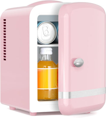 4L/6 Cans Compact Refrigerator,Portable Mini Fridge Skin Care,Cooler and Warmer for Bedroom,Car,Office & Dorm, Small