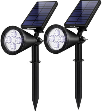 2 Solar Lights Outdoor Spot Garden Yard Landscape Flag, Cool White