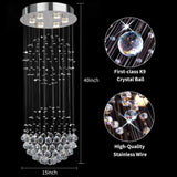 Contemporary 2 Balls Raindrop Crystal Chandelier Flush Mount Cylinder Chandelier Light Fixture Ceiling Lamp for Dining Room Living Room Kitchen Foyer Hallyway A100-B00NGCAB5I